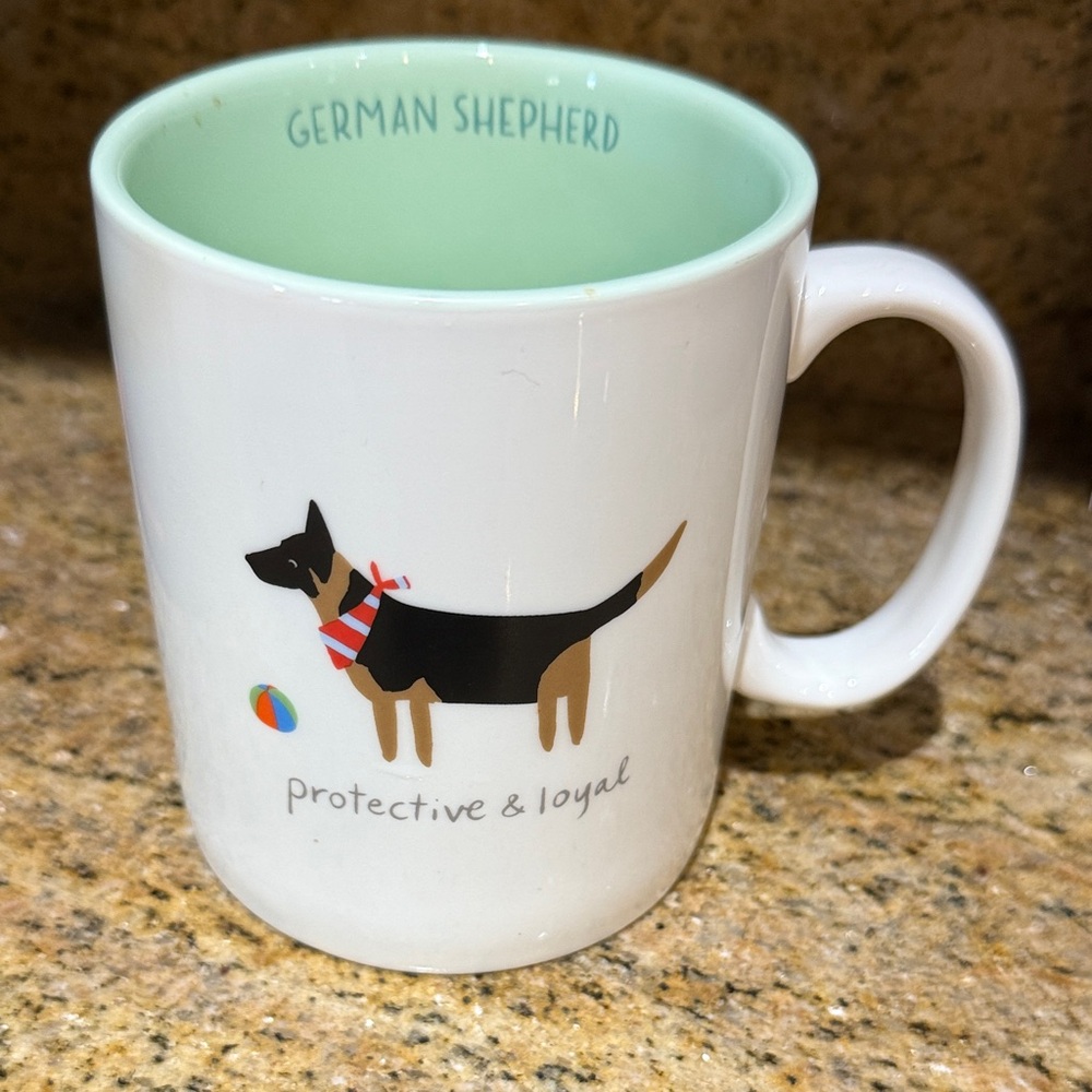 Fringe Studio German Shepherd Mug - White and Mint